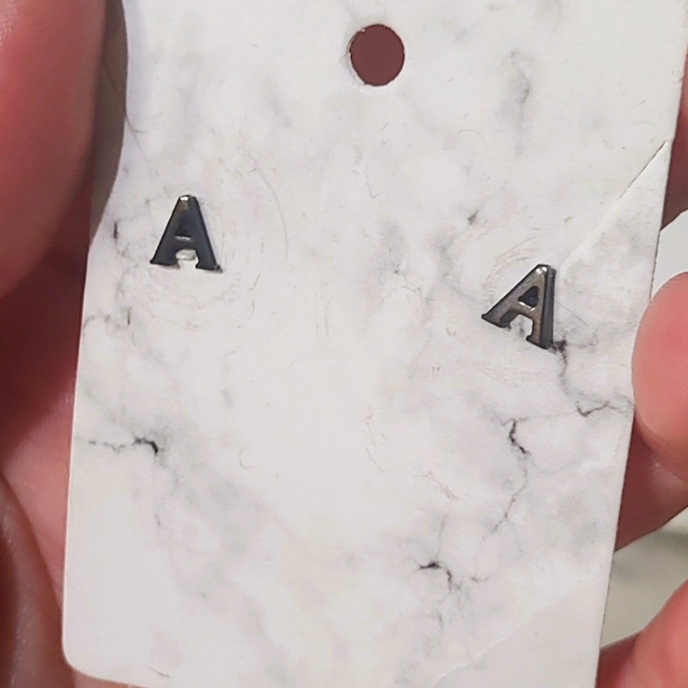 A Initial Stud Earrings